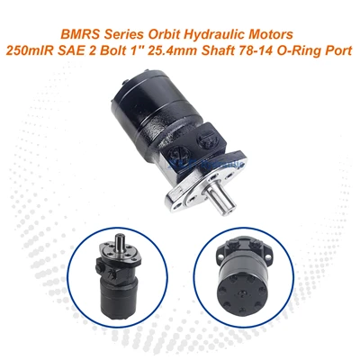 Orbit hidraulični motor serije BMRS|Zapremina 250cc, SAE 2-Vijak, 1" 25,4mm osovina, 78-14 O-prstena